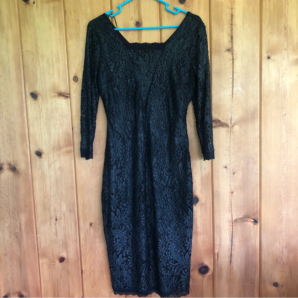 Nwt Candies Black Lace Long Sleeve Dress Medium